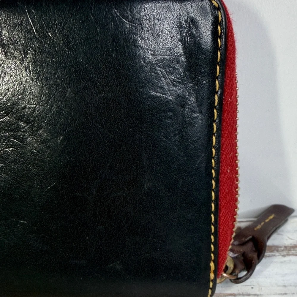 Dooney & Bourke Black Leather Wallet with Red Trim - Picture 4 of 11
